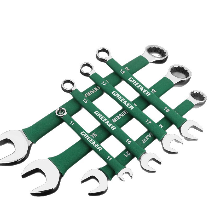 Bosque verde de doble propósito recubierto de plástico llave abierta 14 alargado Flor del ciruelo 13 Flor del ciruelo mano aburrida herramientas de reparación de automóviles 8-32mm traje image 6