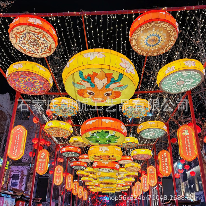 Customized Large Canopy Lanterns, Outdoor Waterproof Lanterns for Scenic Spots and Streets, Creative Decorations, New Chinese-Style National Trend Lanterns