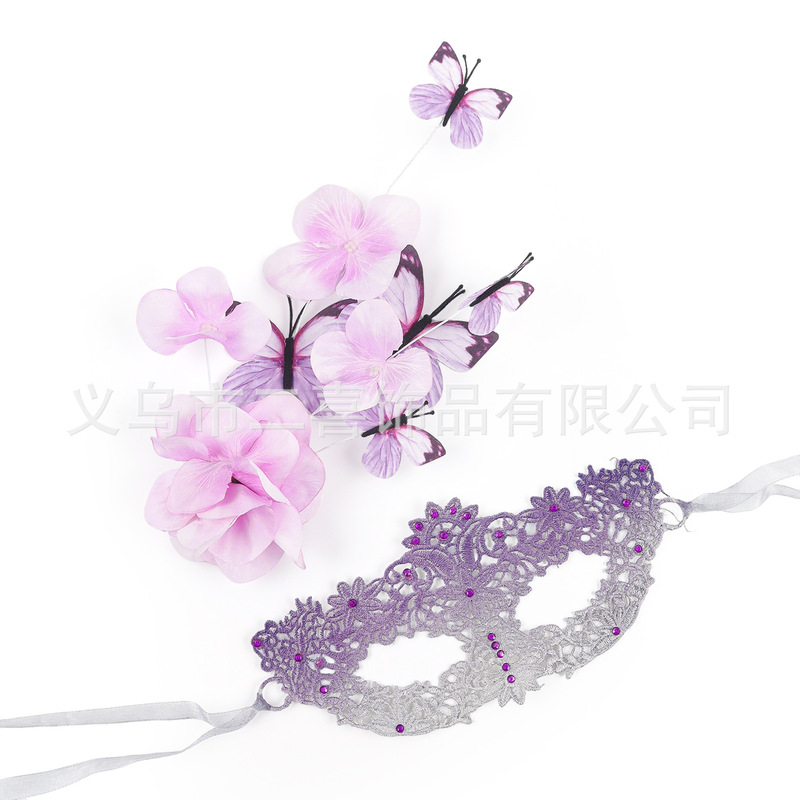 跨境万圣节花朵蝴蝶舞会面具派对女王眼罩化妆道具狂欢节绑带面具|undefined