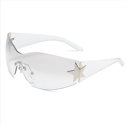 New Cross-border Fashion Five-pointed Star Full-face Sunglasses for Men and Women, High-end Style Cycling and Travel Outdoor Sunglasses, In Stock