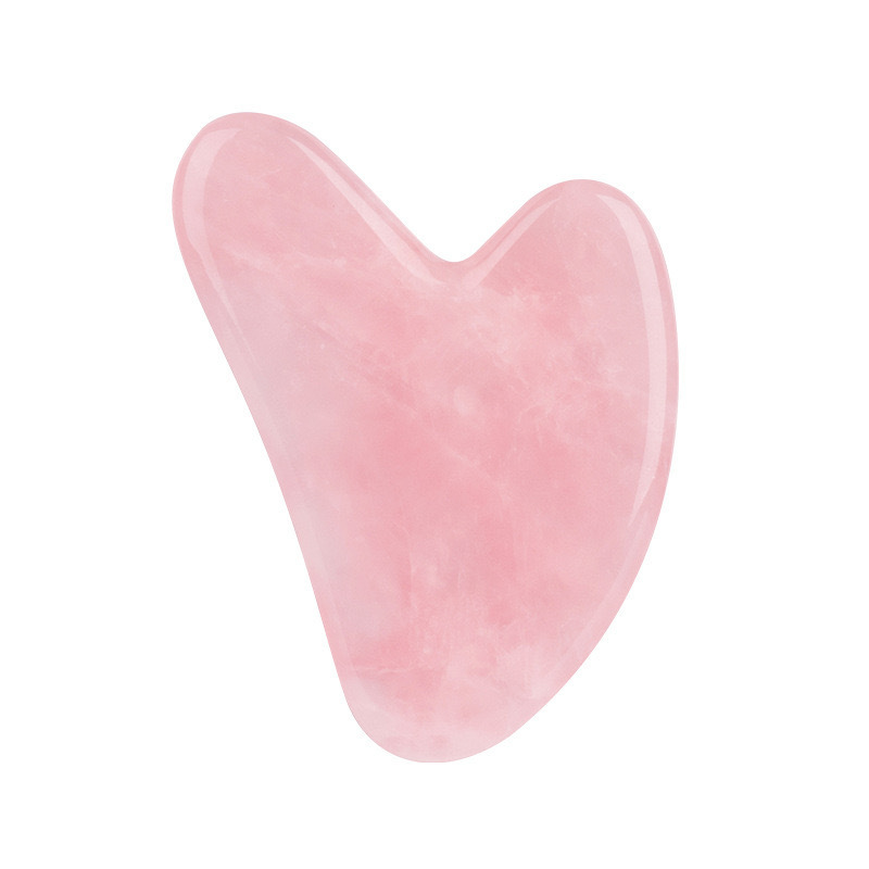 Herramientas faciales Guasha al por mayor, set de masajeador con rodillo de jade, masajeador natural de cristal rosa en forma de corazón. image 7