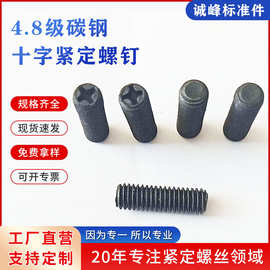 十字紧定螺钉碳钢螺丝4.8级表面氧化发黑螺钉