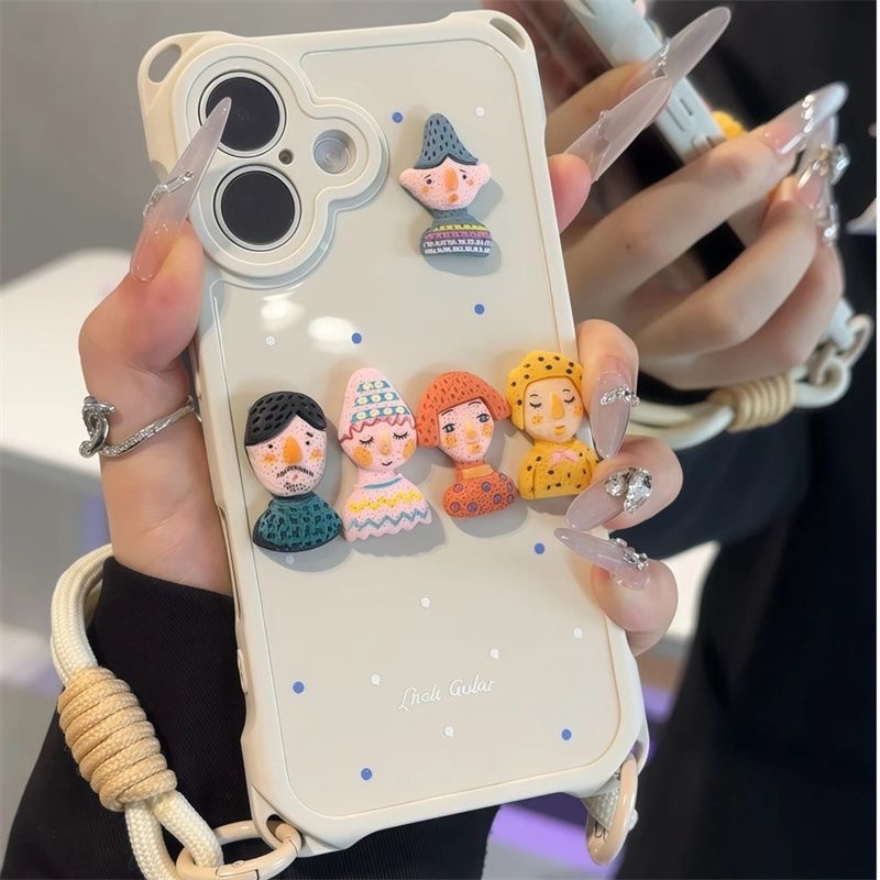 卡通小人偶贴件挂绳适用iPhone17苹果16手机壳华为vivoppo小米15|undefined