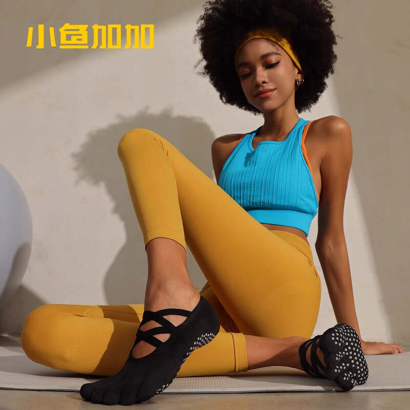 High-End Five-Finger Yoga Socks for Women 2025 Spring and Autumn New Professional Non-Slip Pilates-Specific Cross-Strap Wholesale