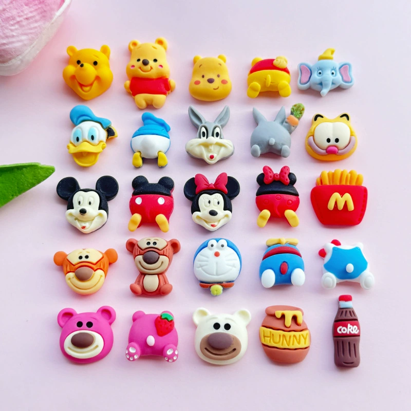 Голова и задница набор смолы diy ювелирные аксессуары кремовый клей для мобильного телефона чехол отверстие для обуви патч заколки для волос материал