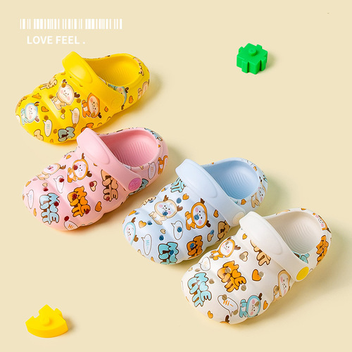 Summer new children's slippers, cute cartoon printed clogs, boys and girls indoor and outdoor wear-resistant slippers wholesale