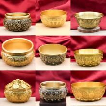 黄铜大号聚宝盆双鱼金色聚宝盆复古钱币聚宝盆聚财客厅办公室摆件