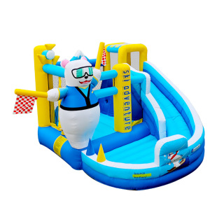 Polar Bear Inflatable Castle Indoor and Outdoor Small Park Trampoline Slide Jumping Indoor Naughty Castle
