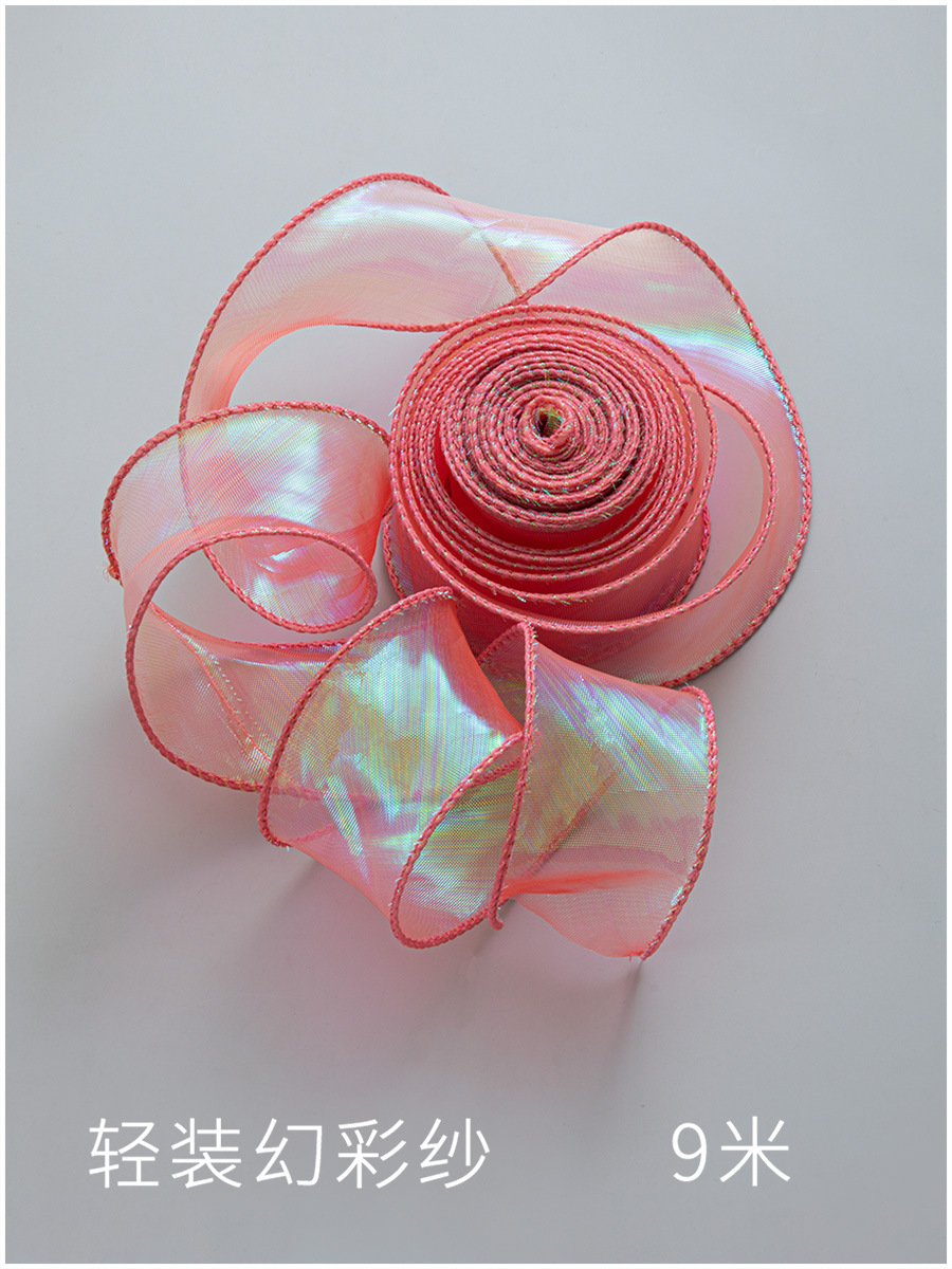 Cinta de embalaje de flores ramo de hilo mágico embalaje cinta de copia material de tienda de flores cinta al por mayor hilo de cola de pescado de color sólido