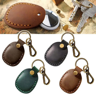 Suitable for Apple airtag leather protective cover pet anti-lost locator leather cover access control key card cover