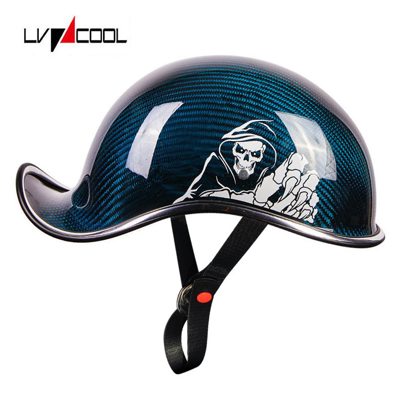 Comercio exterior casco transfronterizo motocicleta casco de fibra de carbono masculino Harley Scoop casco femenino retro motocicleta medio casco verano