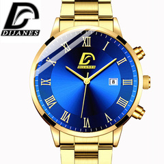 Fashion men's stainless steel watch men's casual business calendar watch DIJANES quartz watch wholesale