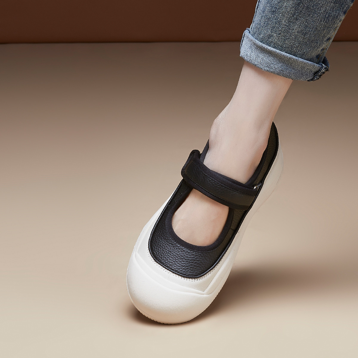 Elevated Thick-soled Mary Jane Women's Shoes 2024 New Summer Shallow Mouth Student All-match Casual Sports Shoes Big-toe Shoes