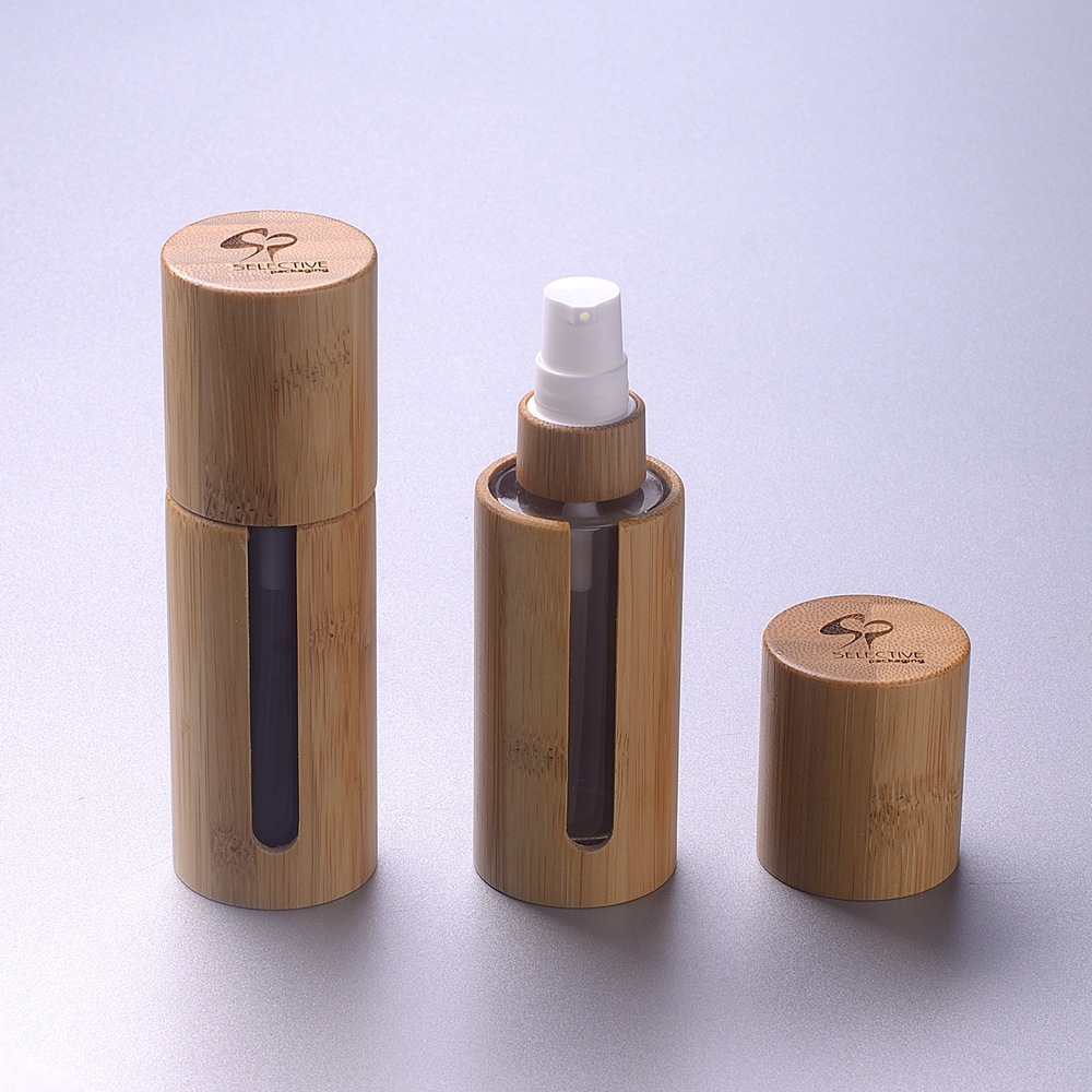 30ML玻璃内胆全包竹乳液瓶