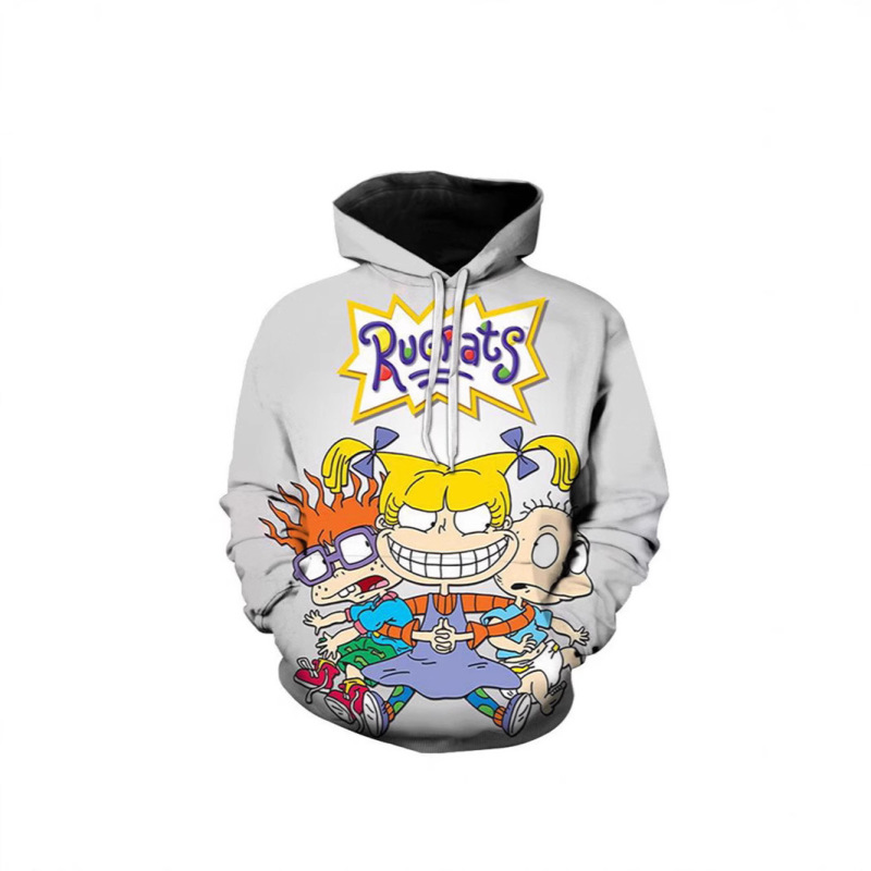 Spring and autumn 3D digital printing imp Paris line rugrats men's and women's long sleeve hoodie fashion sweater