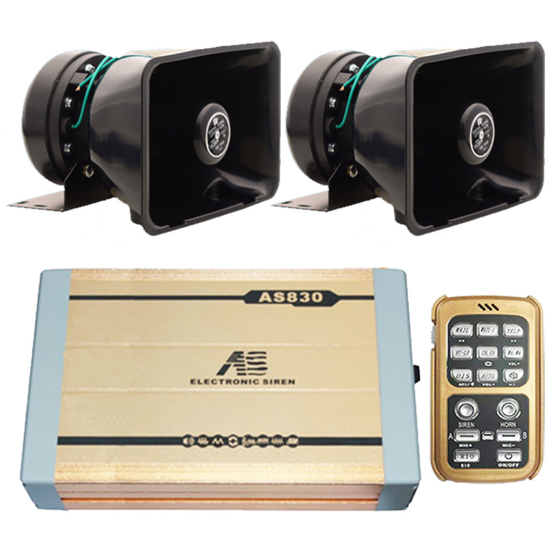 Car-mounted wireless remote control siren, car loudspeaker, high-pitched alarm, AS830KG+100C speaker