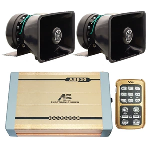 Car-mounted wireless remote control siren, car loudspeaker, high-pitched alarm, AS830KG+100C speaker