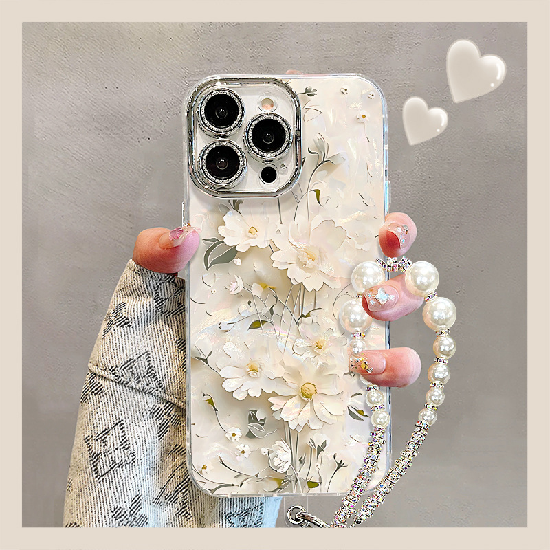 Suitable for Apple 17 Pro Max Phone Case, 16 White Daisy Bracelet, Mate 80 High Aesthetic Value, 15 Fresh Style, 14 Full Coverage Suitable for Apple 17 Pro Max Phone Case, 16 White Daisy Bracelet, Mate 80 High Aesthetic Value, 15 Fresh Style, 14 Full Coverage