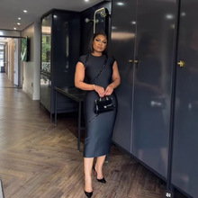 欧美跨境新款时尚烫钻优雅修身名媛气质绷带女装连衣裙礼服dress