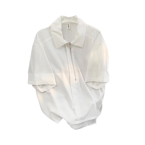 Summer Ice Silk Men's Short Sleeve Streetwear Hooded Half-Zip Shirt 2024 New Summer 5-Button POLO Shirt