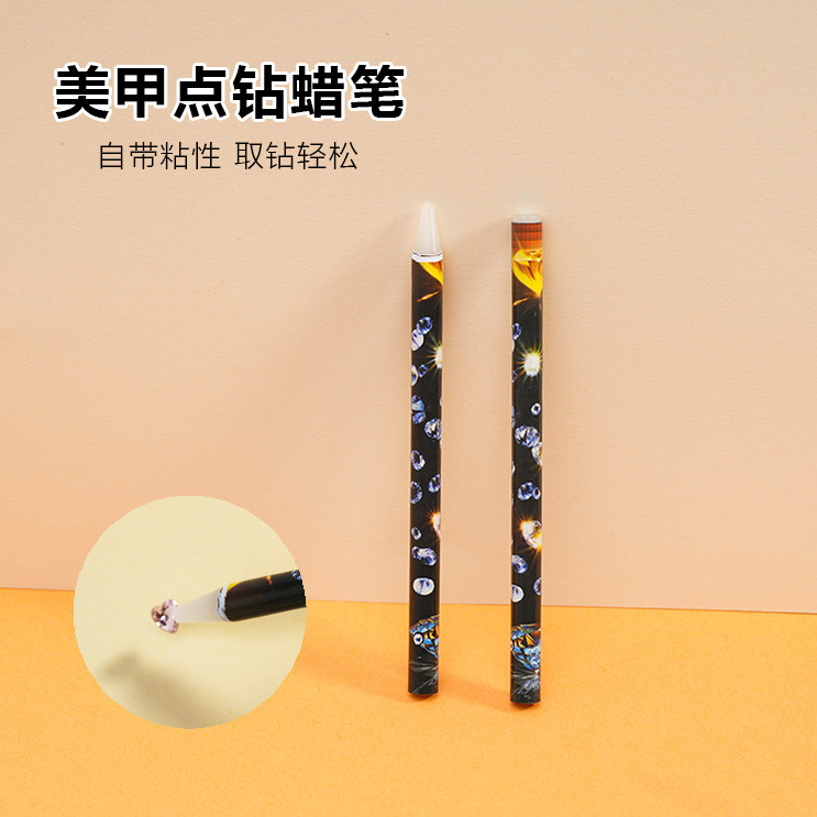 Nail Art Self-Adhesive Dotting Pen for Sticking Rhinestones, Simple Dotting Tool, Dotting Pen Crayon, Bead Dotting Crayon, Sticky Rhinestone Pen