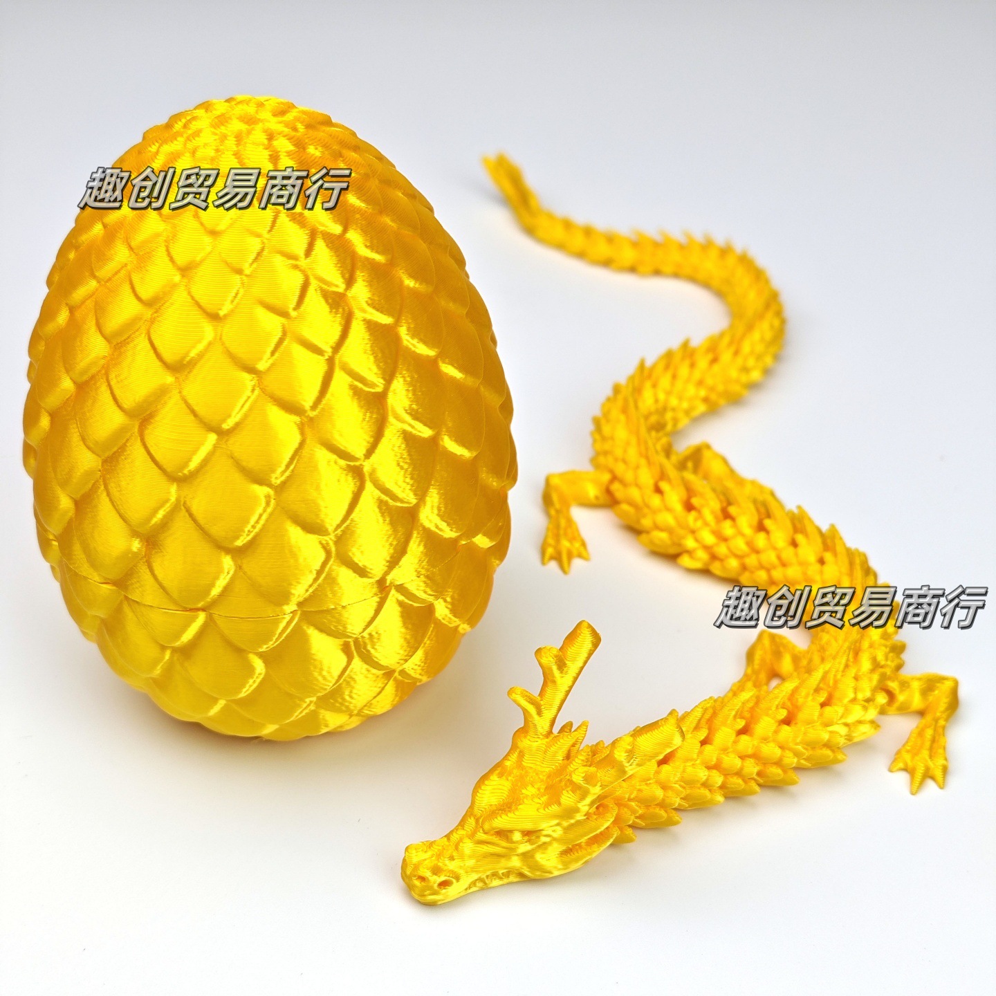 9.5CM 실크 밝은 금 용 알 + 30CM 중국 용