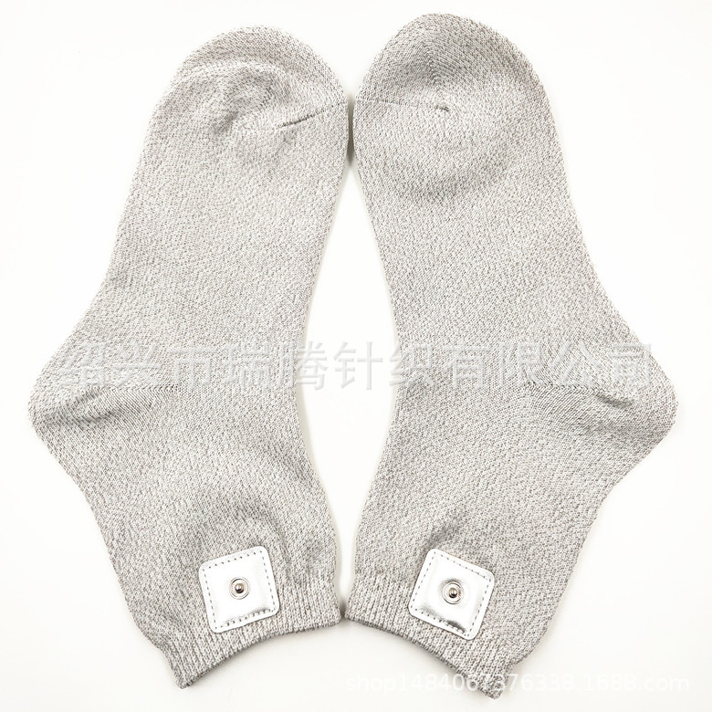 Al por mayor fibra de plata seda calcetines DDS negro gris antibacteriano conductor pulso electroterapia más cuero fisioterapia Calcetines