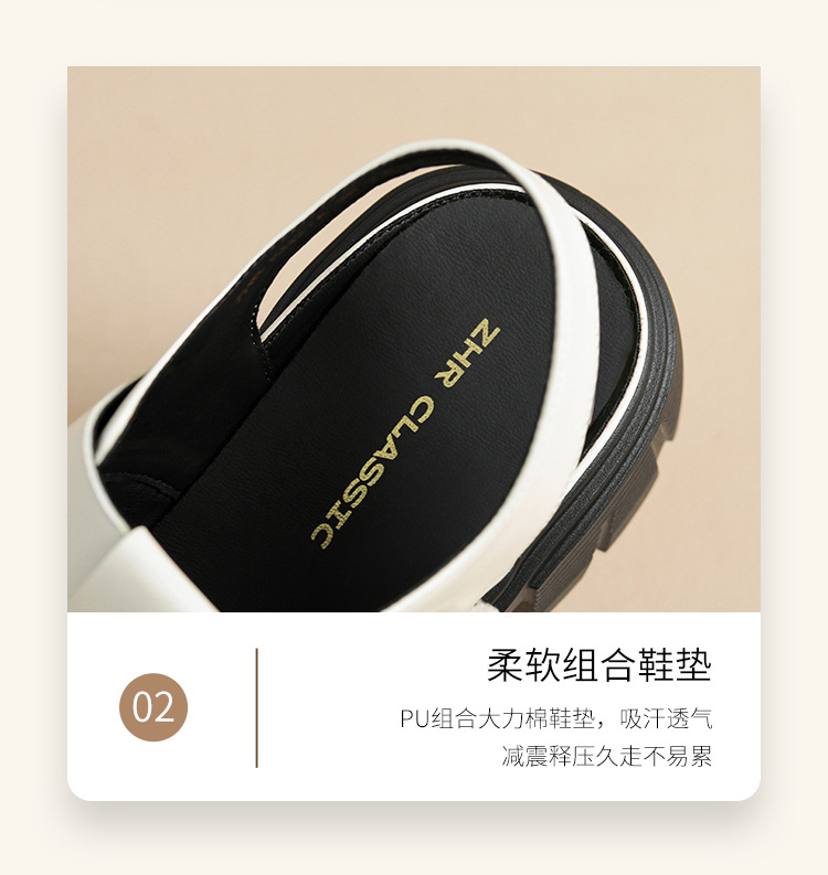 Sandal đế dày nữ phong cách Hàn Quốc quai chữ V tôn dáng — KN27 màu đen chi tiết 9