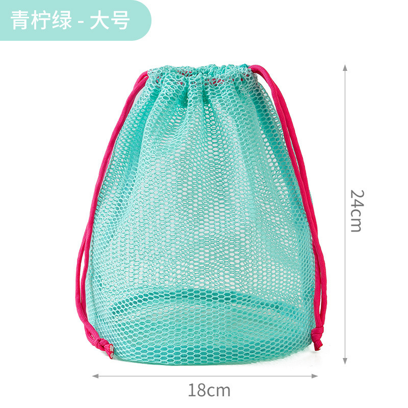 日系抽绳网纱化妆包便携式旅行洗漱包沥水束口收纳袋游泳洗澡包|undefined