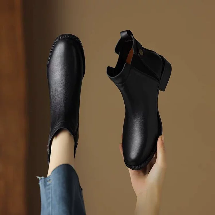 Французские сапоги челси женские 2024 новые осенние и зимние женские сапоги толстые каблуки ретро женские ботинки сапоги женские короткие сапоги сапоги