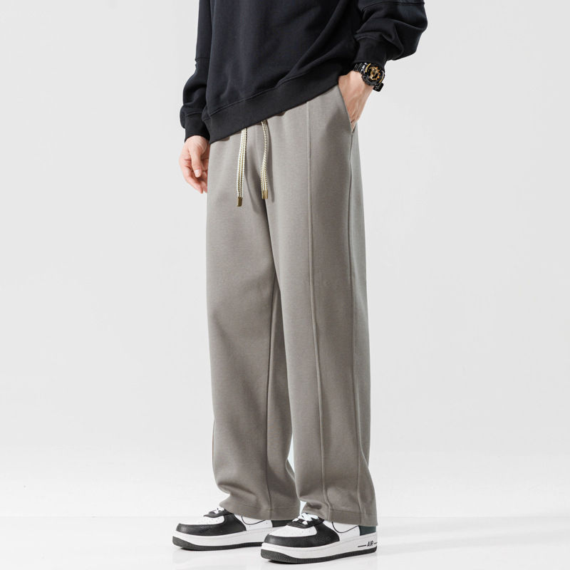 Kunhai Pengyun Men's Sweatpants Autumn And Winter Japanese Retro Simple Casual Pants Men's Heavyweighty Brand Drape Straight Pants