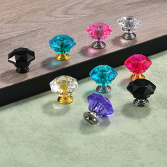 Colorful crystal drawer diamond pull transparent handle cabinet drawer cabinet door handle acrylic pull plastic handle