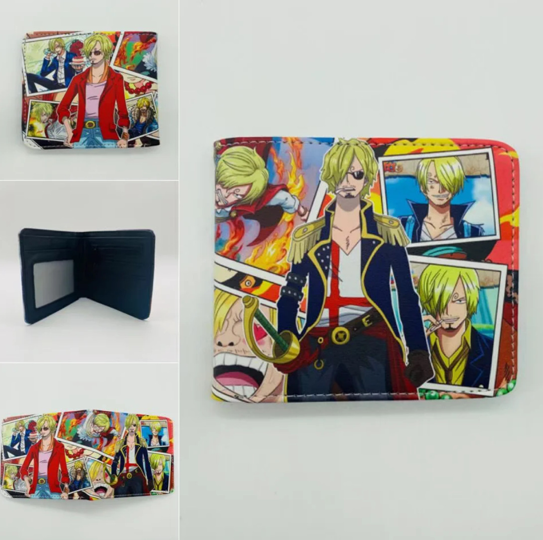One Piece One Piece Cartera de dibujos animados japoneses Luffy Choba Solon plegable estudiantes PU cartera de cuero corta