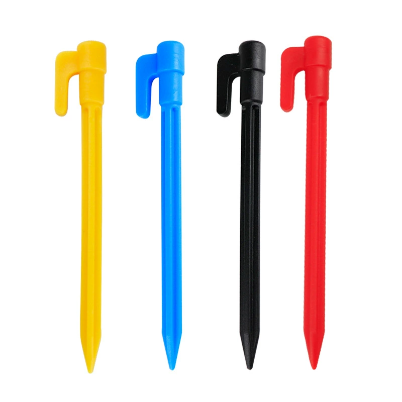 Пластиковые земли ногтей теплицы тени чистой в наличии Открытый Кемпинг палатки земли ногтей пляж коврик ветрозащитный желтый пластик грунт ногтей