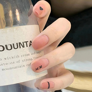 Wearable Manicure Summer Wholesale Manicure Finished Product Frosted Texture Sweet Cool Ins Style Wearable Nails High Quality Manicure Pieces