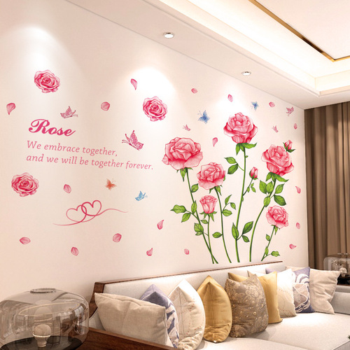 3D Stereoscopic Bedroom Warm Wall Stickers Room Arrangement Living Room Wall Sticker Wall Decoration Wallpaper Self-Adhesive Bedside Wall Paper 