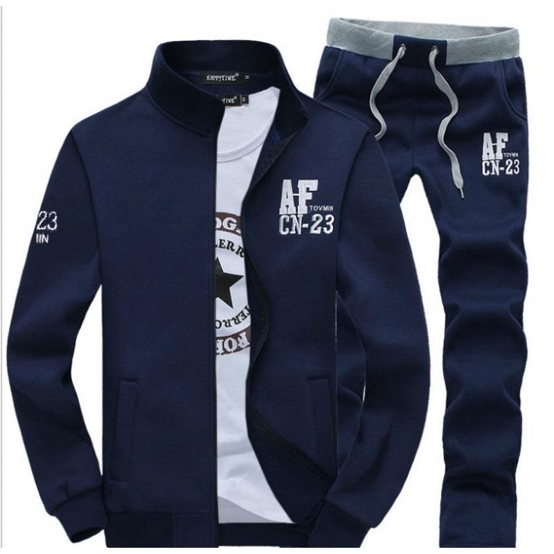 Sports suit Men's Spring and Autumn Running Casual Sweatshirt Sportswear Sportswear suit Men's Spring and Autumn Two-piece Set