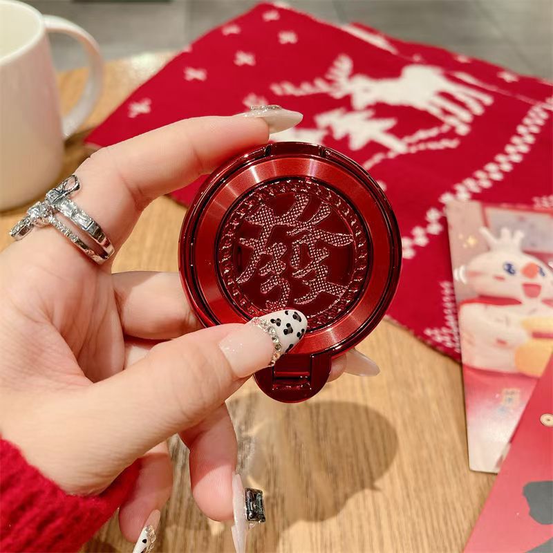 适用新年發可转动手机支架指环支架桌面折叠实用横竖两用追剧神器|undefined