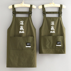 新型水かけ防止エプロンキッチン家庭用印字料理焙煎ウエスト大人耐摩耗性出勤作業服印字