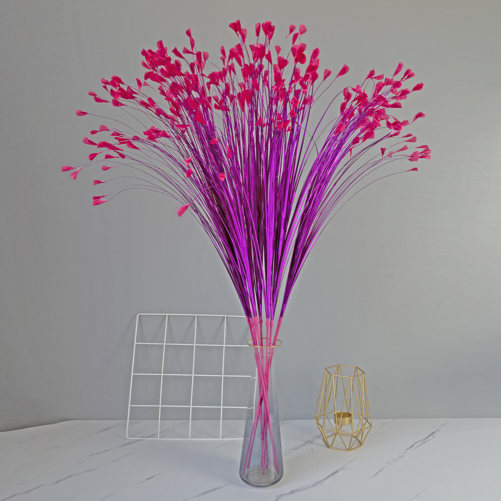 40 piezas de hierba artificial de pavo real, hierba voladora, decoración para pasillo de boda, ramo de flores artificiales, decoración de boda con flores de mariposa