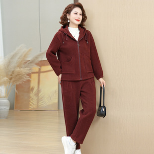 Middle-aged and elderly fashion suit two-piece 2025 new mother spring and autumn casual plus size coat new foreign style