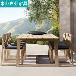 户外桌椅塑木餐桌椅北欧风防腐木实木家具防水防晒桌椅组合庭院桌