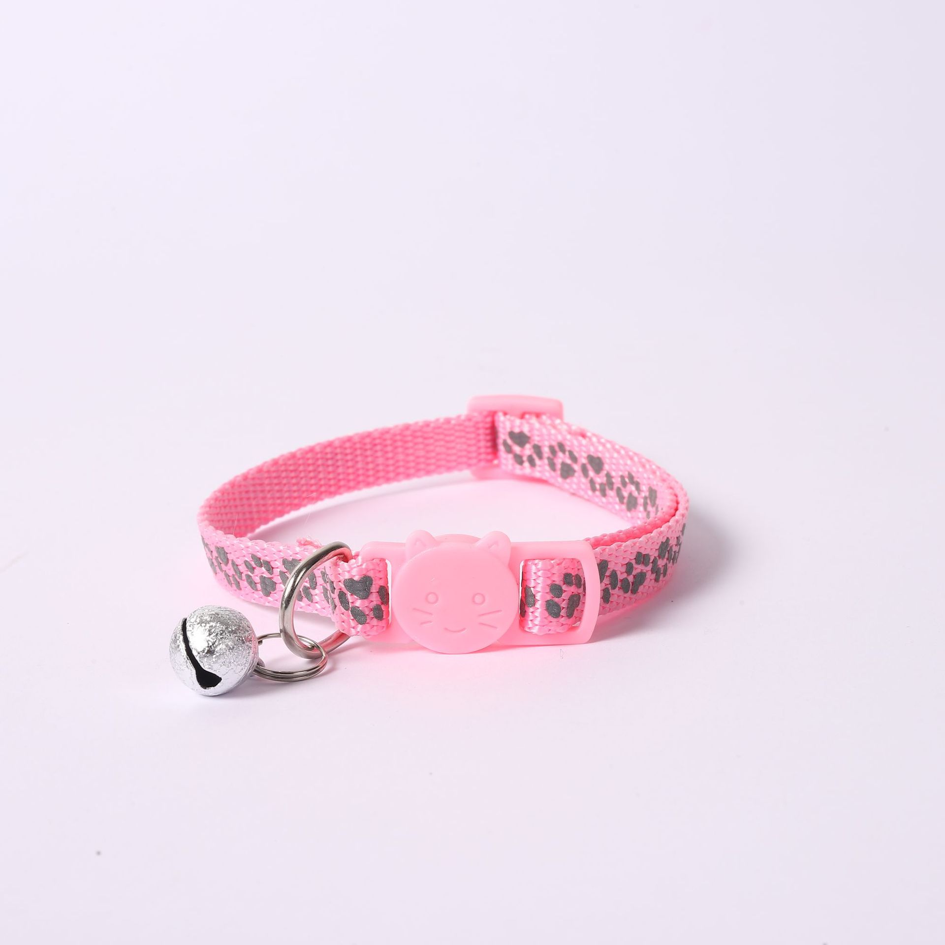 Collar de mascotas 1.0 huellas de pies reflectantes gatos botón de seguridad collar de color gato collar de gato 4 piezas