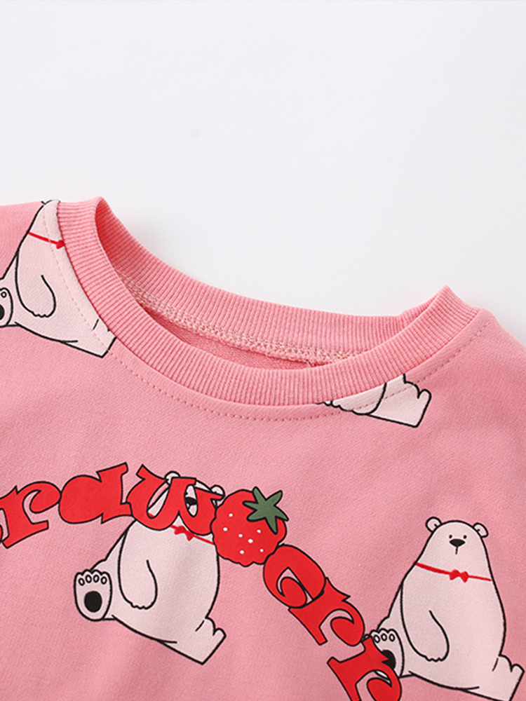 Malwee niñas chaqueta de otoño europeo y americano nuevo cuello redondo impresión de aire extranjero mangas largas vestidos con chaqueta infantil