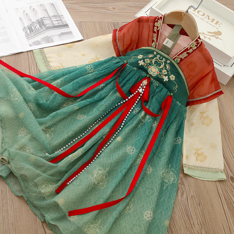 Hanfu Women's Children's Spring and Autumn Tang Dynasty Princess Chinese Style Girls' Ancient Suit Super Fairy Dress Ethnic Style dress