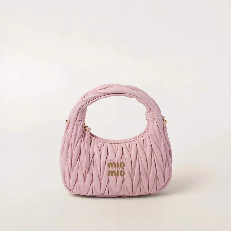 在庫あり miu ボウリングバッグ レディース テクスチャー ホーボー プリーツ クレセントバッグ ポータブル バゲットバッグ 脇バッグ クラウドバッグ|undefined