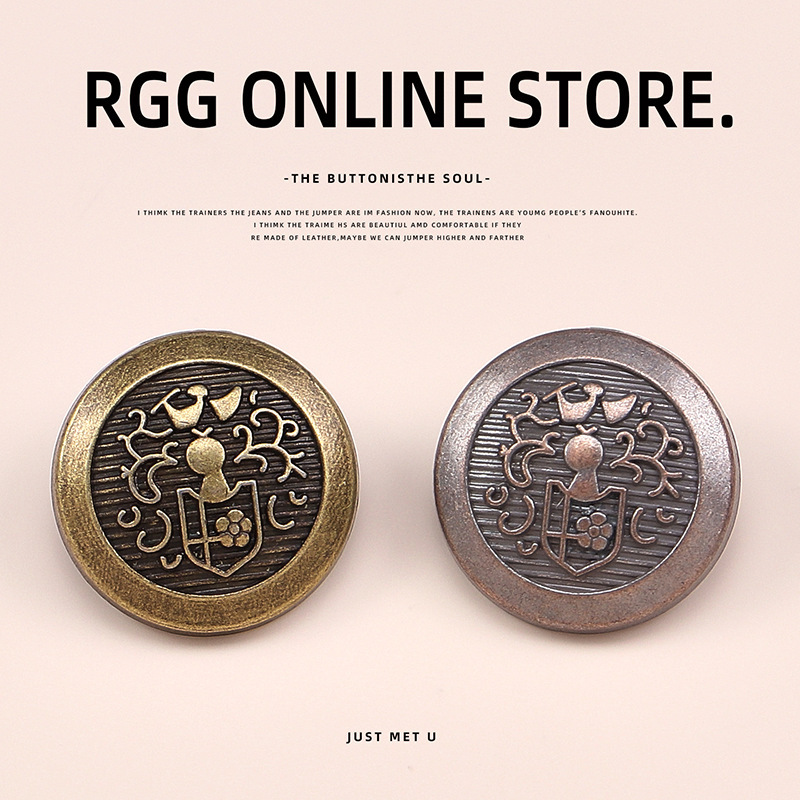 European and American vintage carved round metal buttons for Napoleon jackets, double row decorative buttons for women's clothing accessories European and American vintage carved round metal buttons for Napoleon jackets, double row decorative buttons for women's clothing accessories