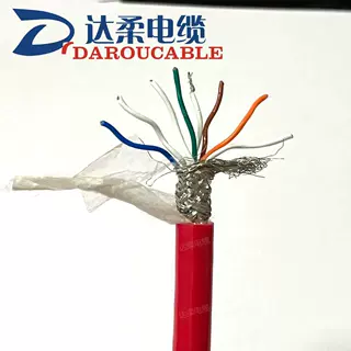 耐高温网线FEP-CAT6A护套/绝缘FEP双绞带屏蔽柔性耐弯折阻燃防爆