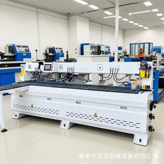 木质家具开孔设备激光木板侧面侧孔机木料加工隐形扣件开料机