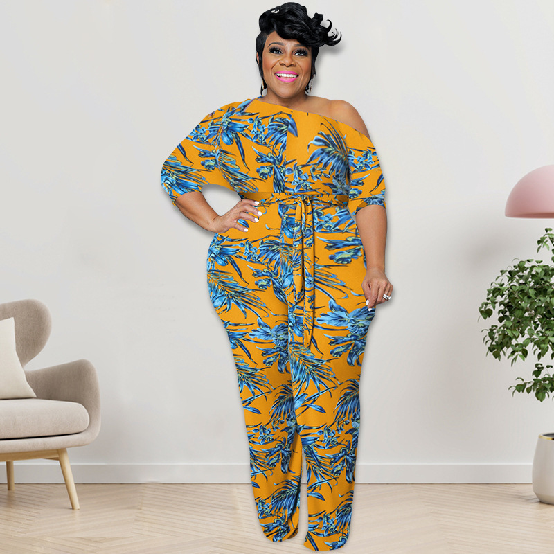 Women's Clothing Plus Size Women's Sexy Off-Shoulder Jumpsuit Long Sleeve For Formal & Casual For Women Plus Size_ecoleips.com